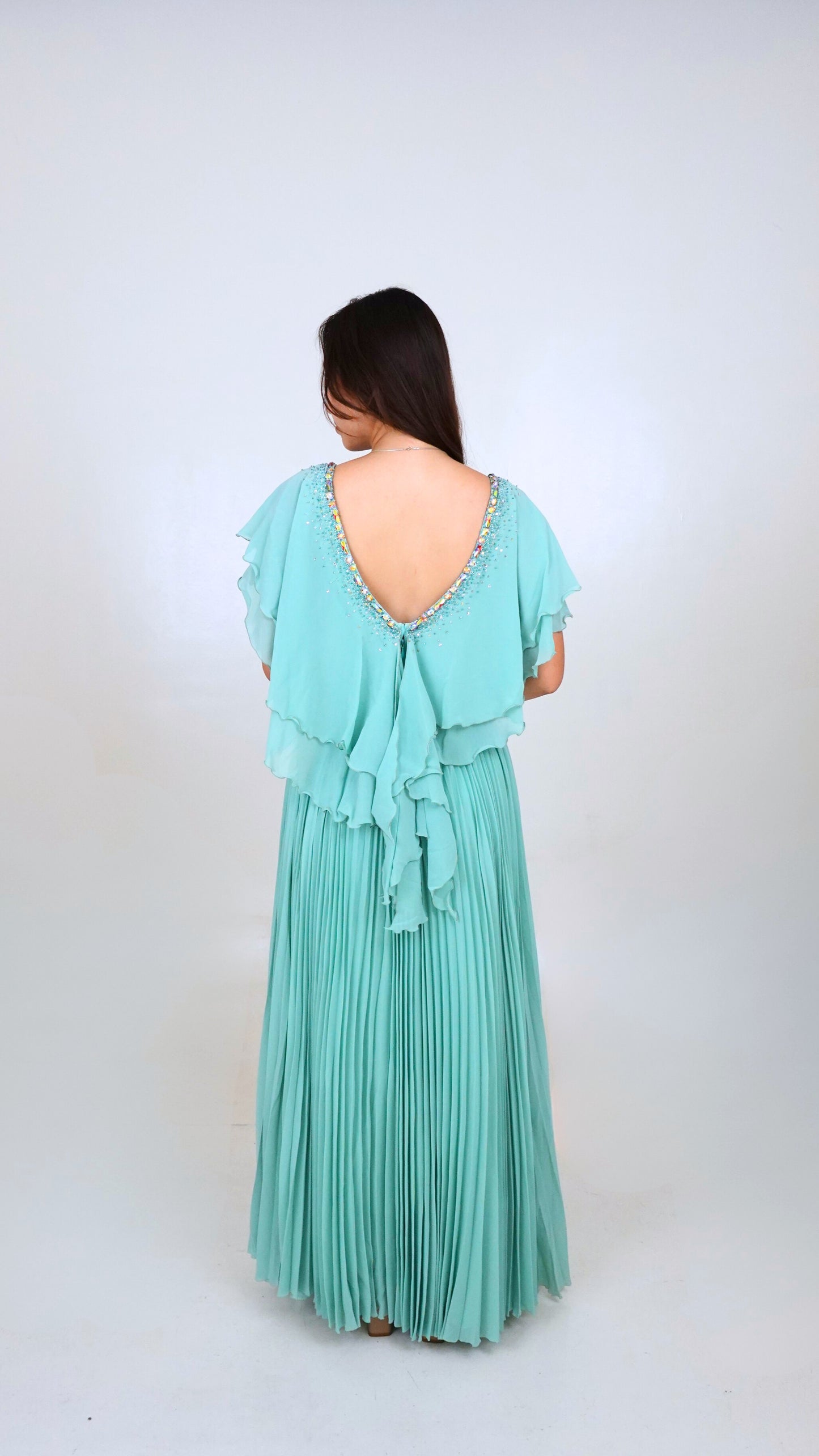 Jun Escario | Pleated Chiffon Gown