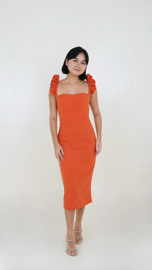 Zoo The Label | Ruffle sleeve midi dress