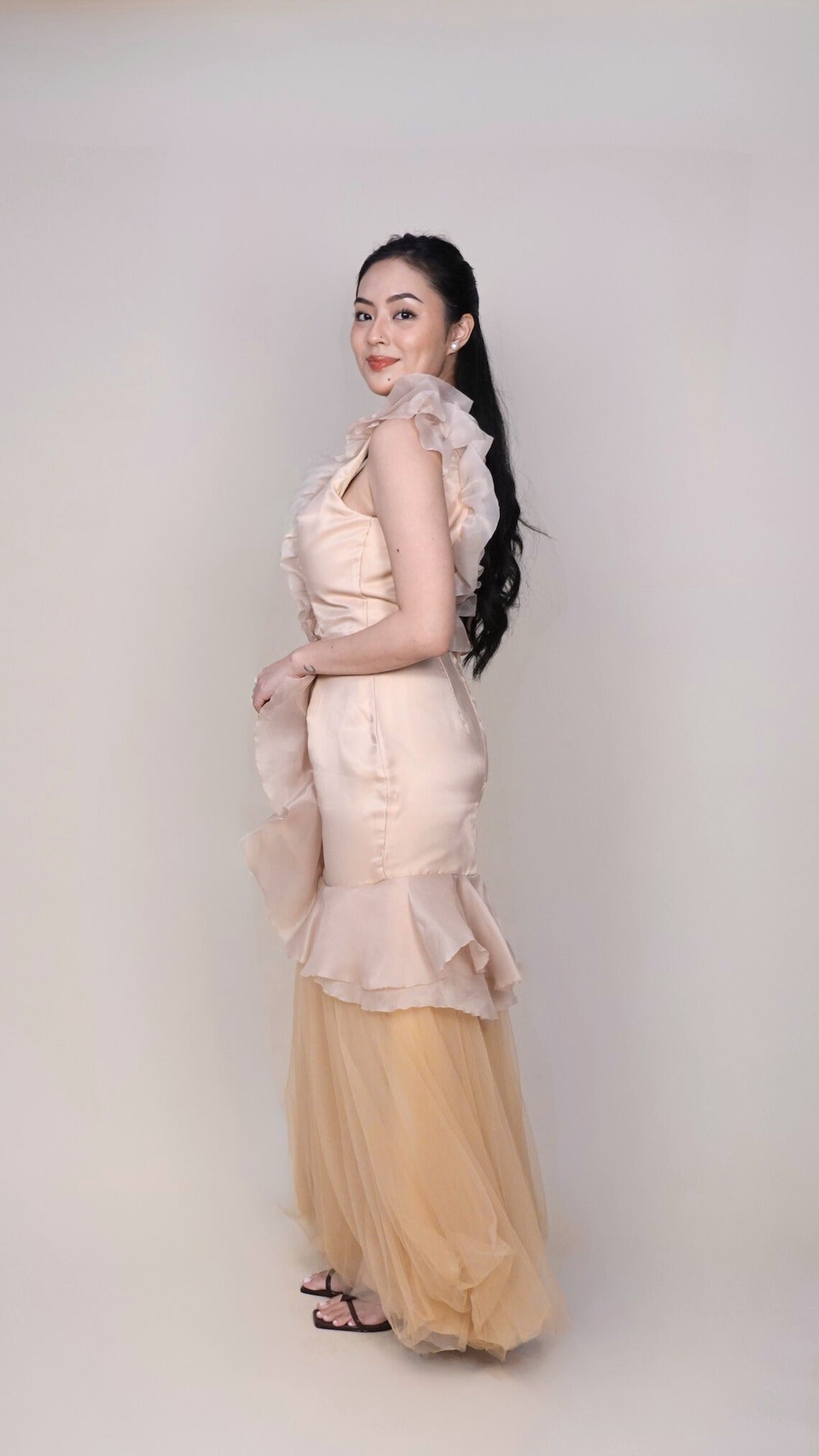 Roni Yu | Ruffle gown