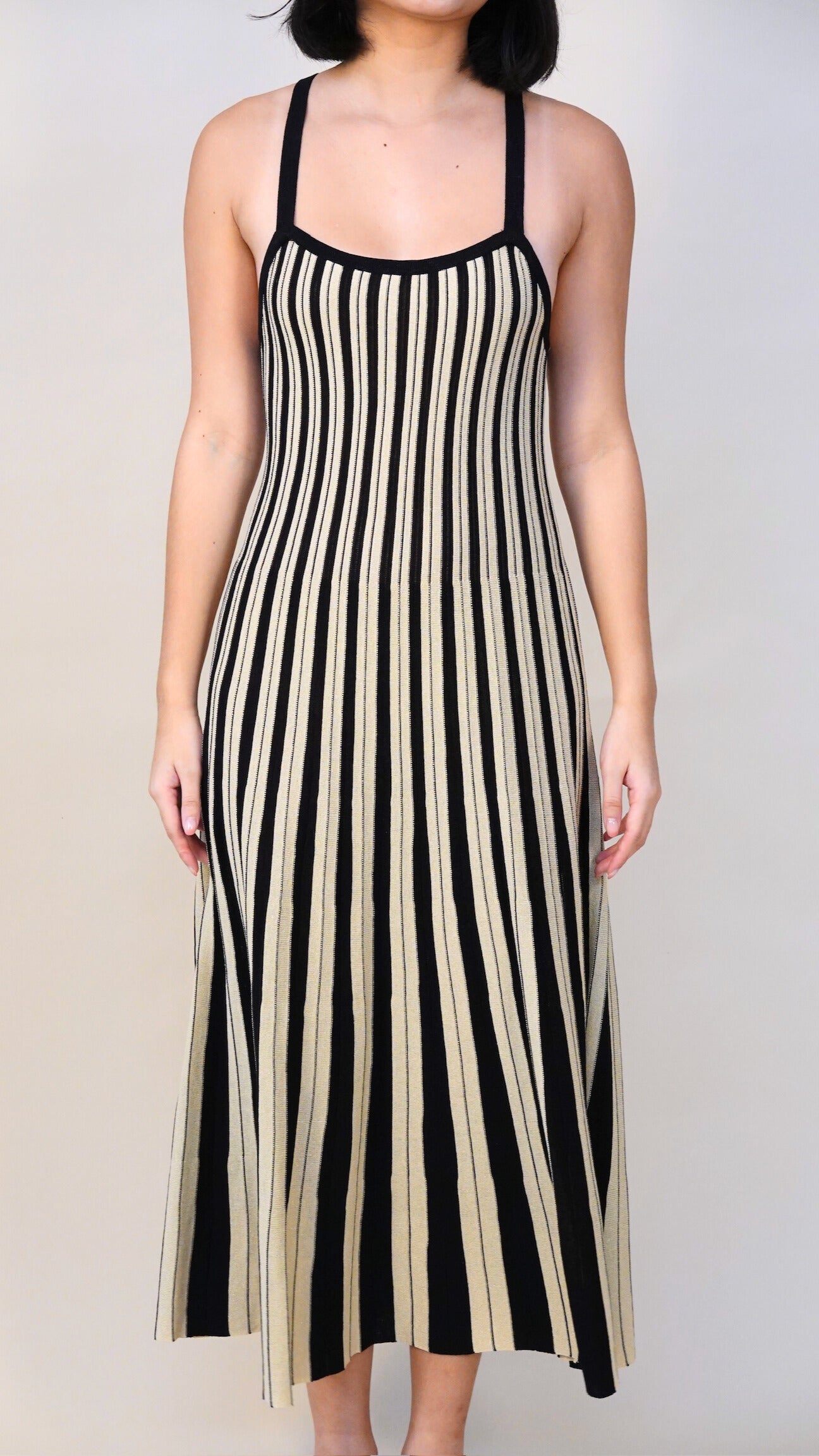 Mango | Striped knit midi dress