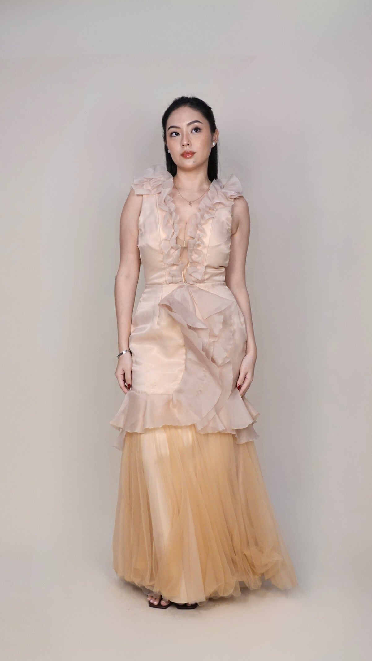 Roni Yu | Ruffle gown