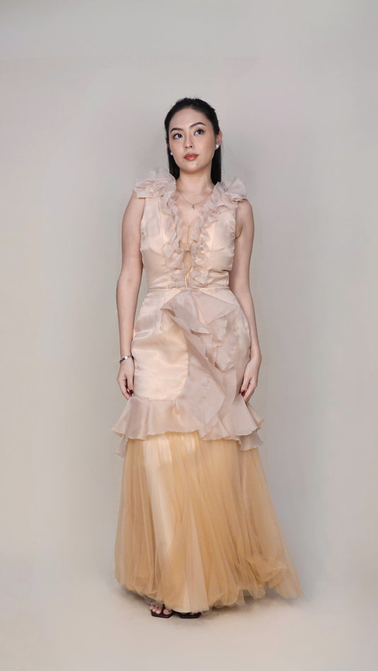 Roni Yu | Ruffle gown