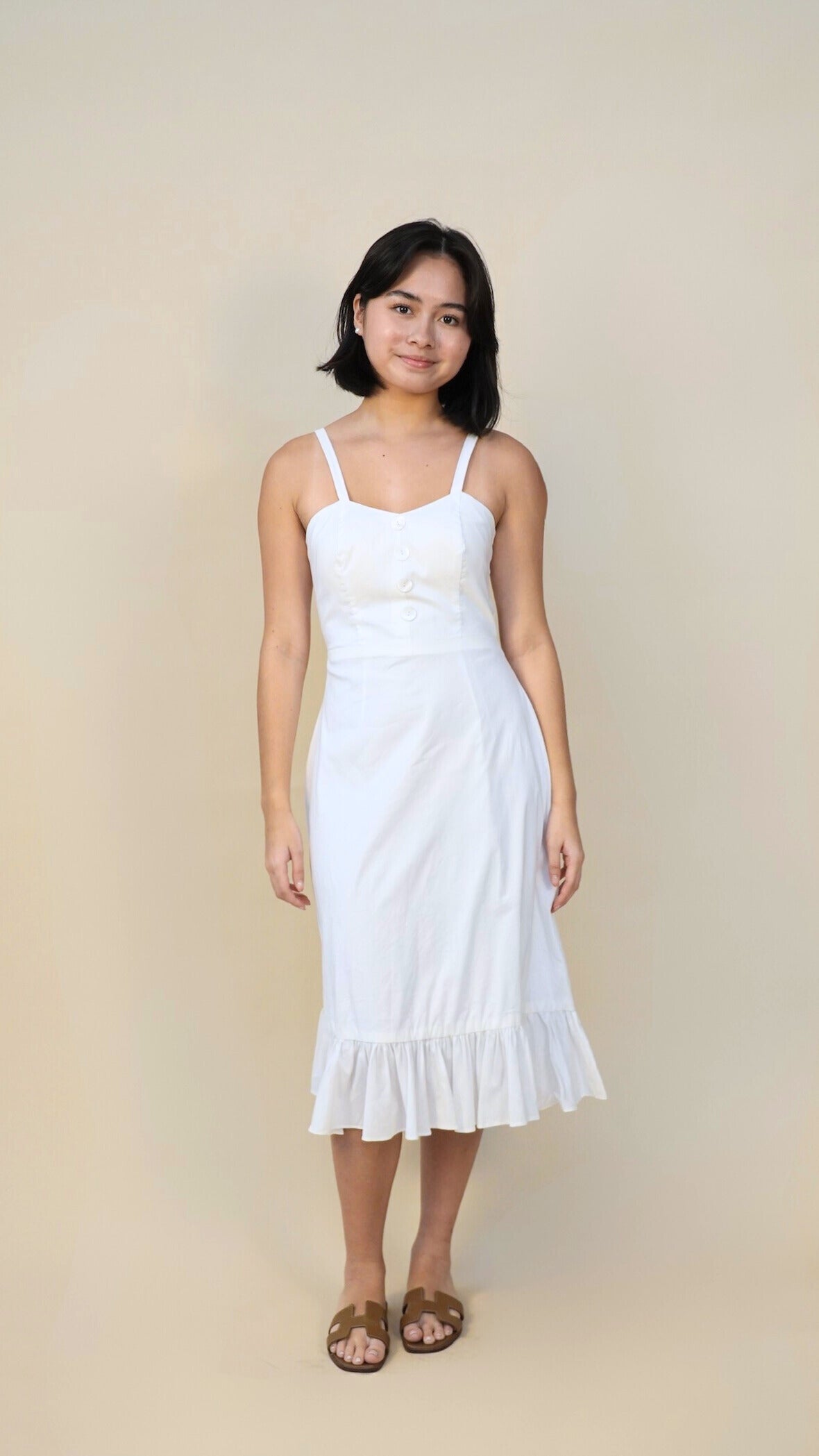 Patrice Uytengsu | Ruffle hem midi dress