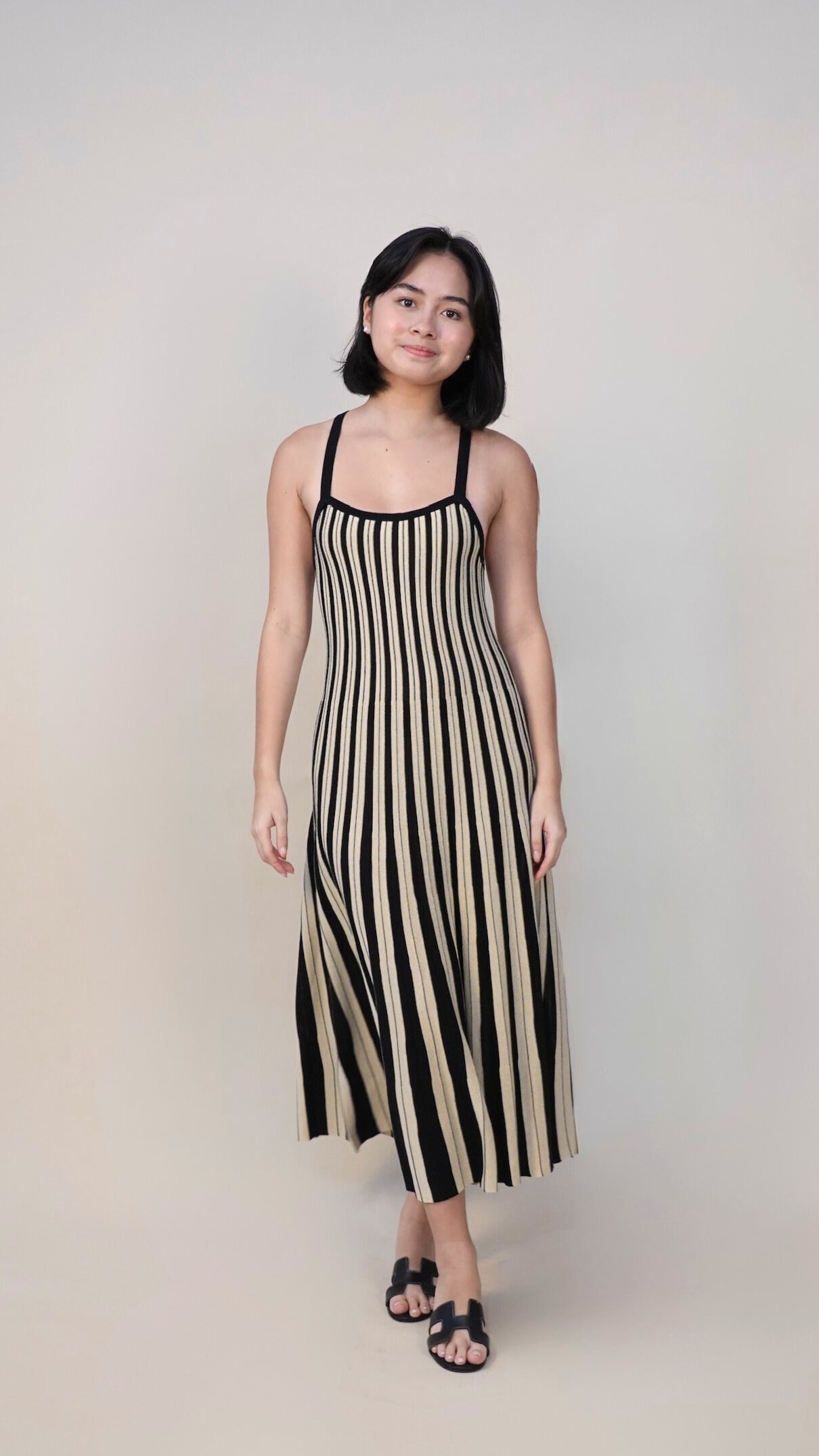 Mango | Striped knit midi dress