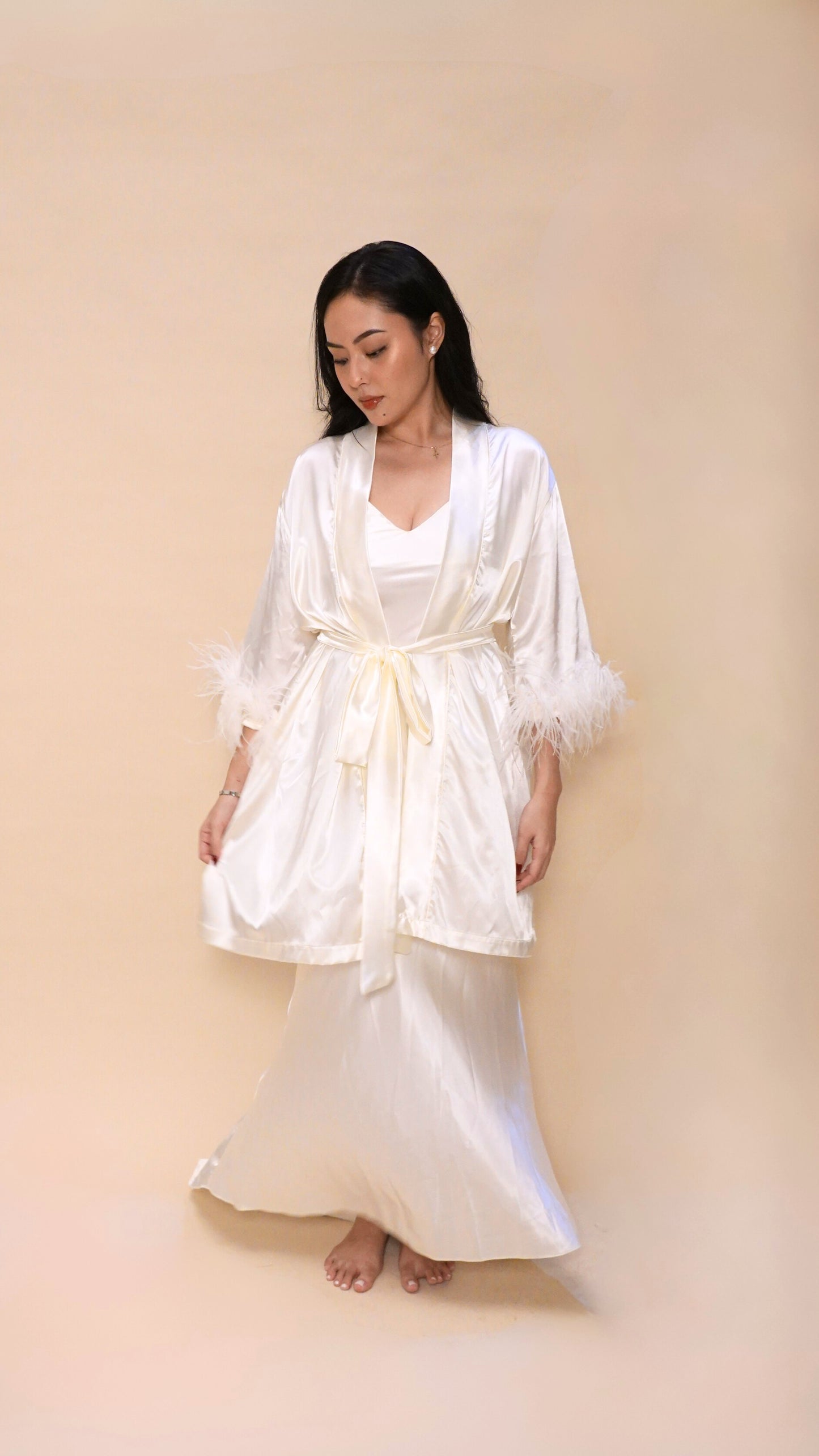Eve the label | Silk robe with dress set
