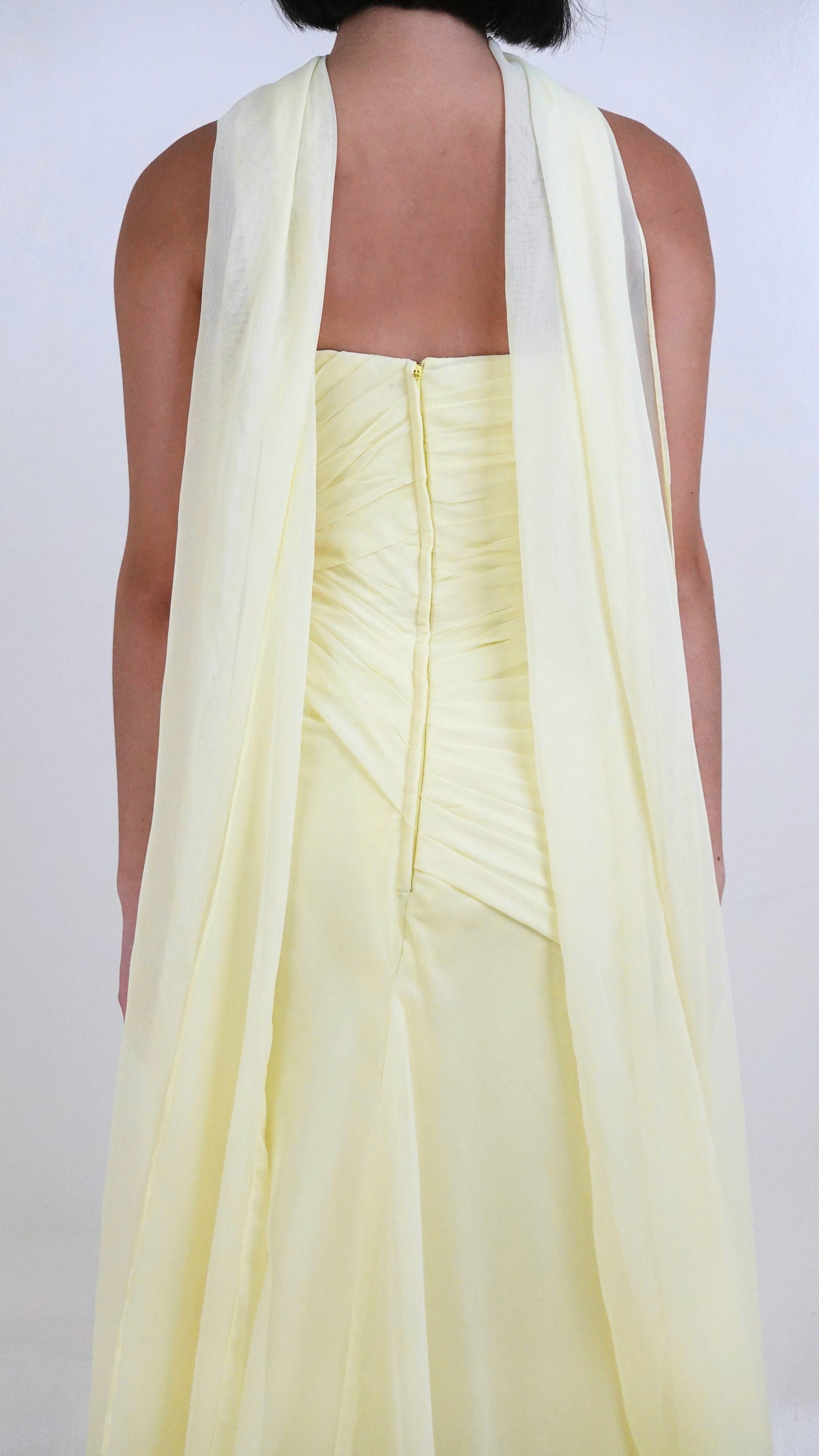 Philipp Tampus | Pleated Tube Dress with neck cape