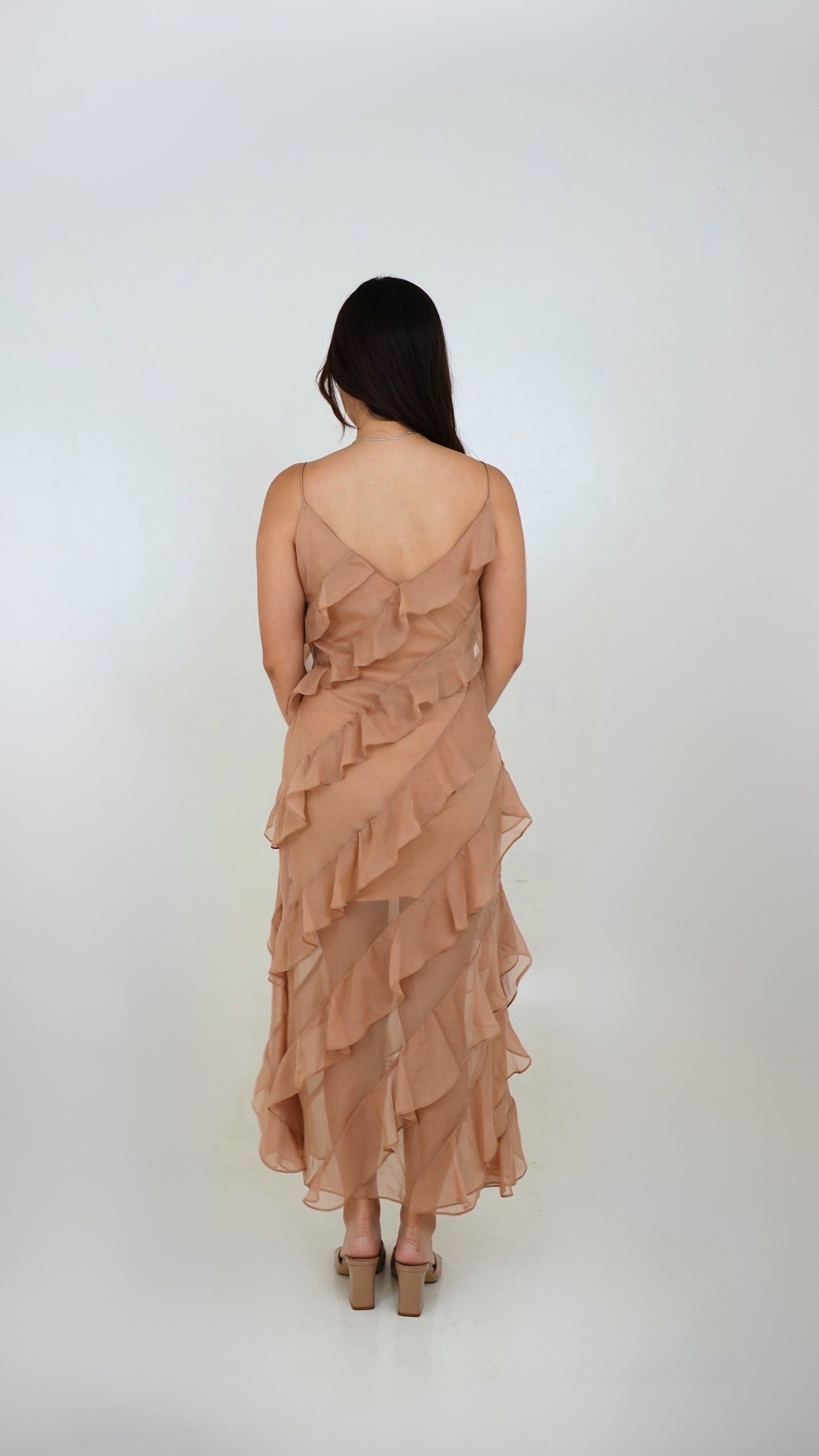 Must Hav | Nude Ruffle midi dress