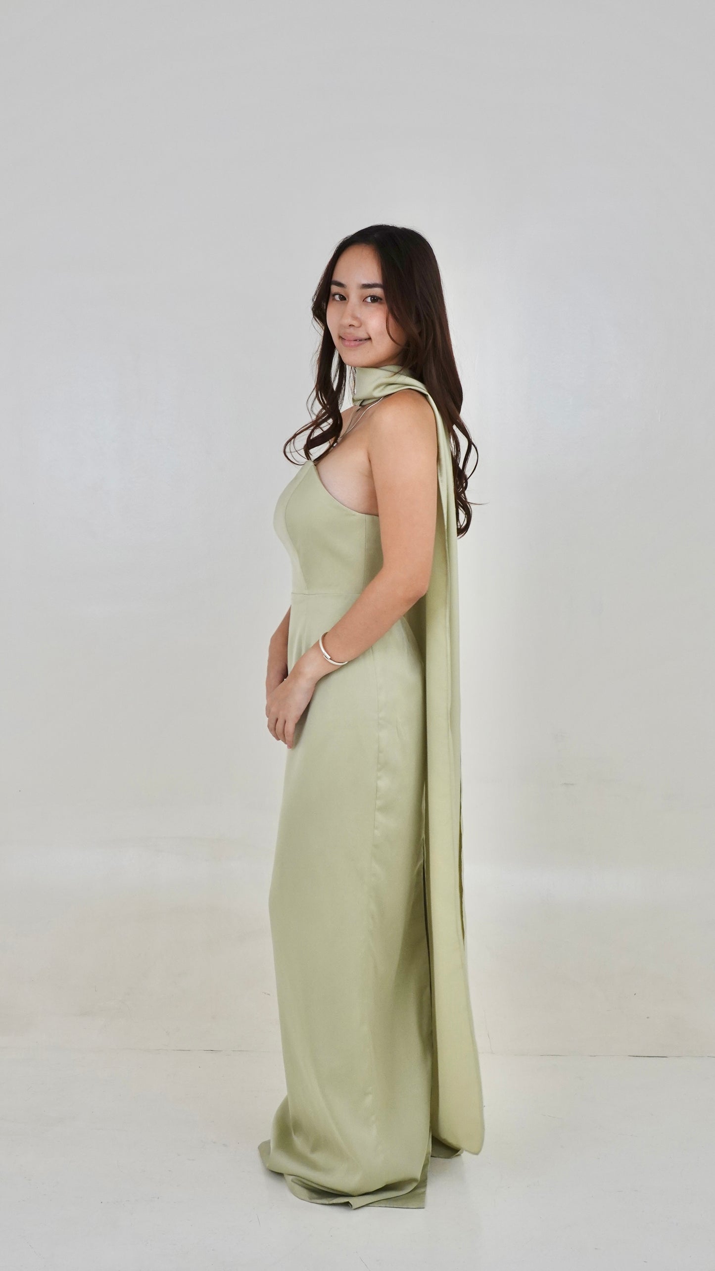 Zoo the label | Sage gown with sash