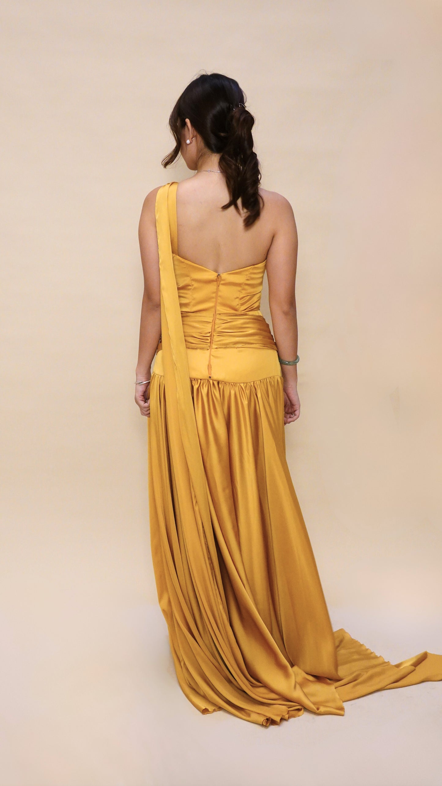 Rei Escario | Asymmetrical Satin gown