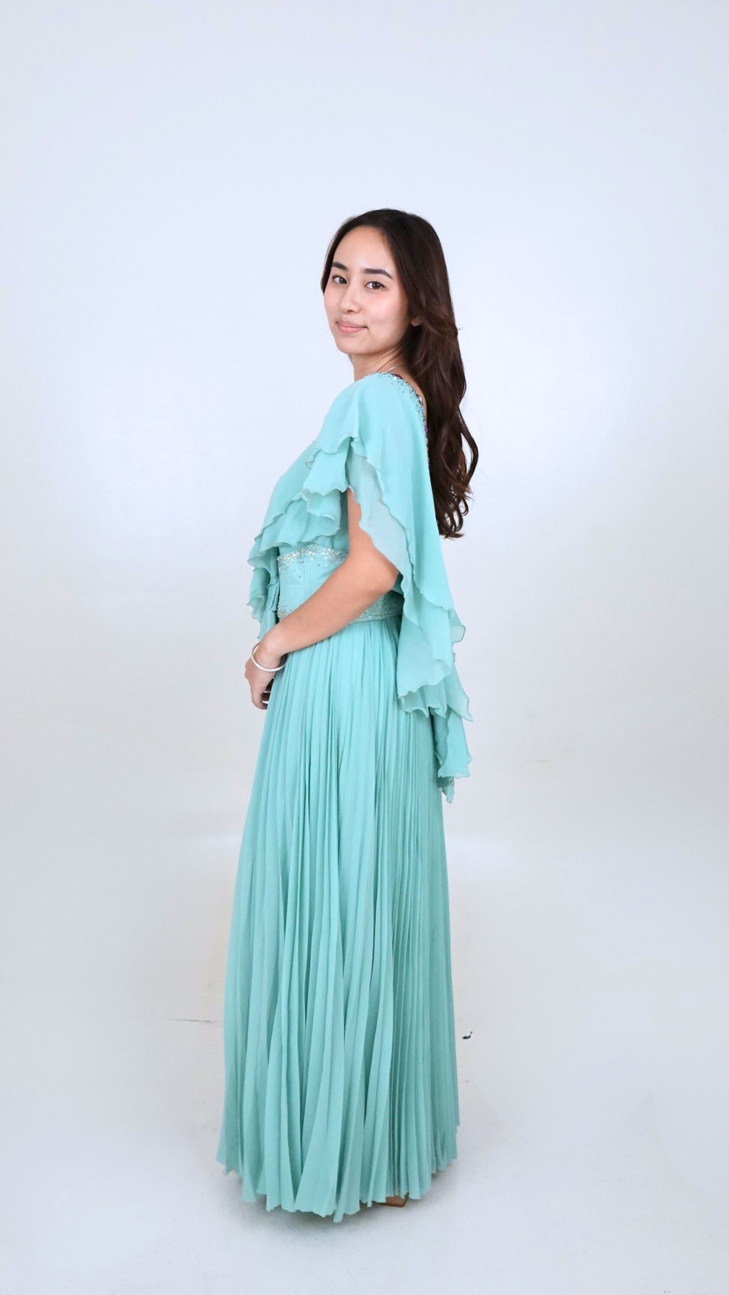 Jun Escario | Pleated Chiffon Gown