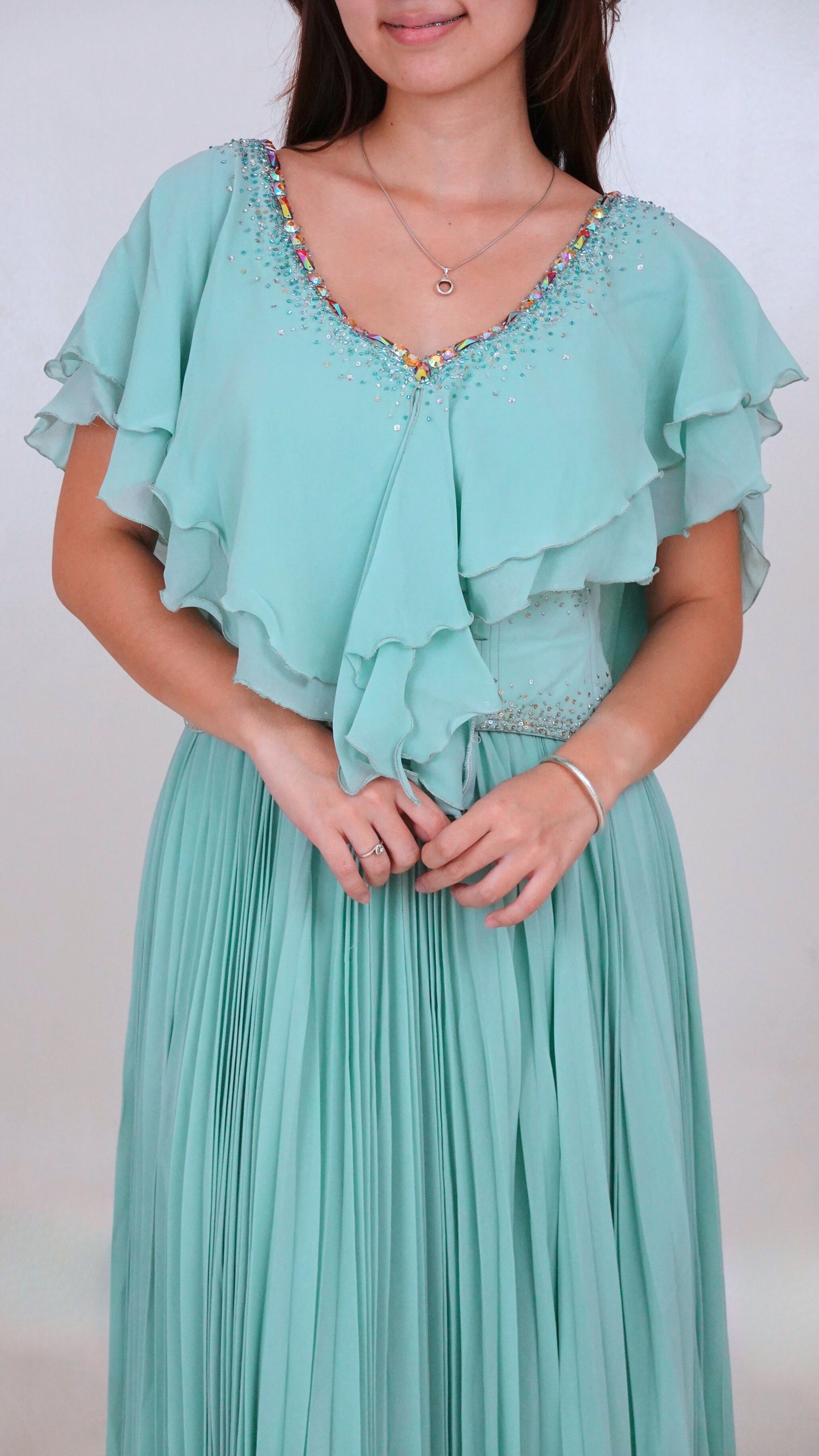 Jun Escario | Pleated Chiffon Gown