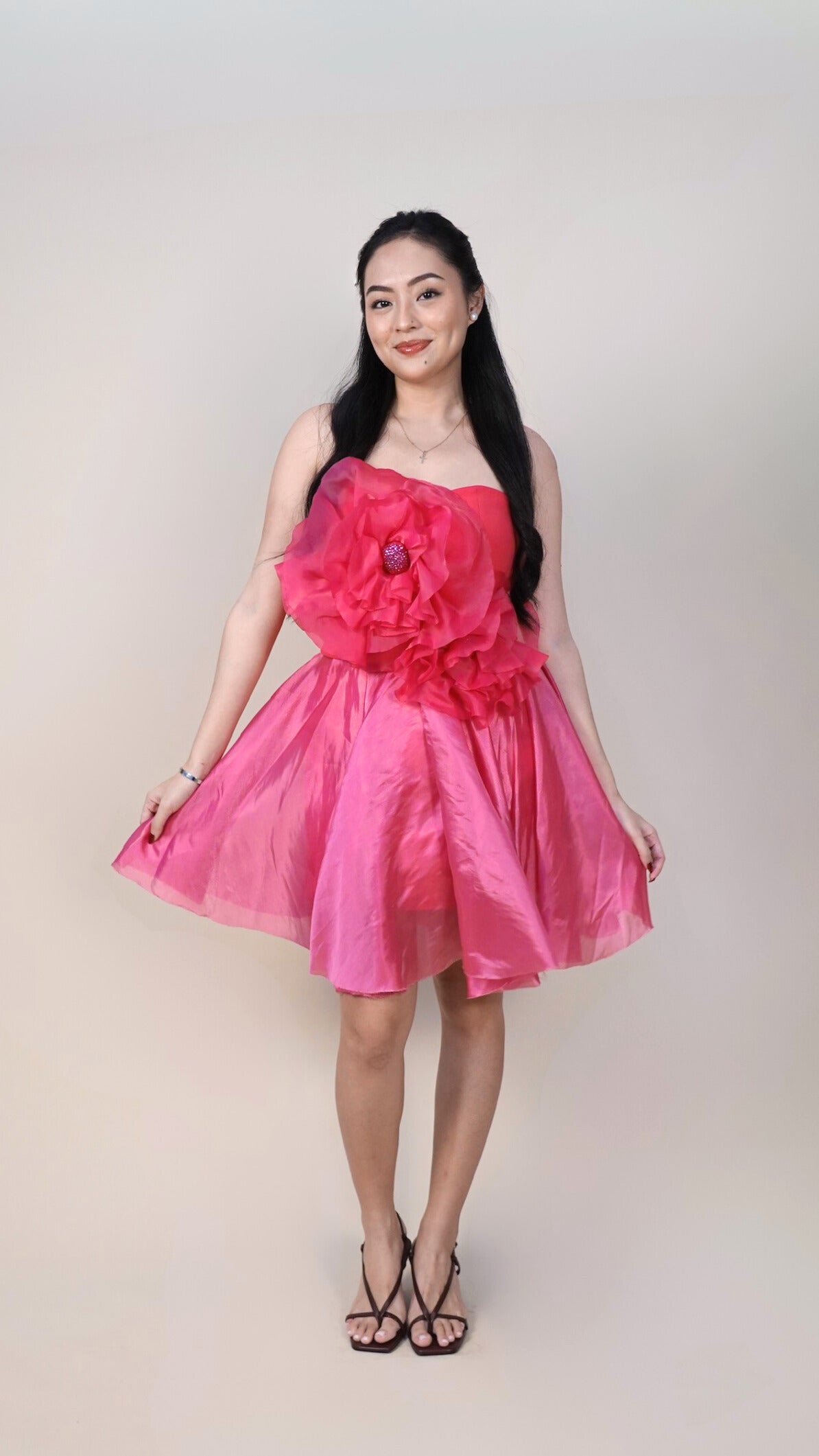 Roni Yu | Flower top and skirt set