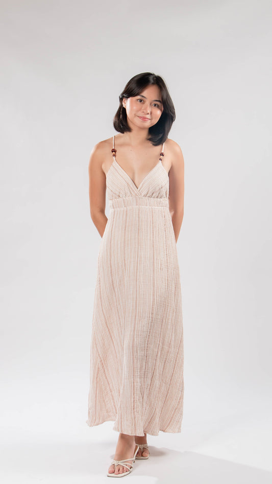 ZARA | Cotton striped maxi dress