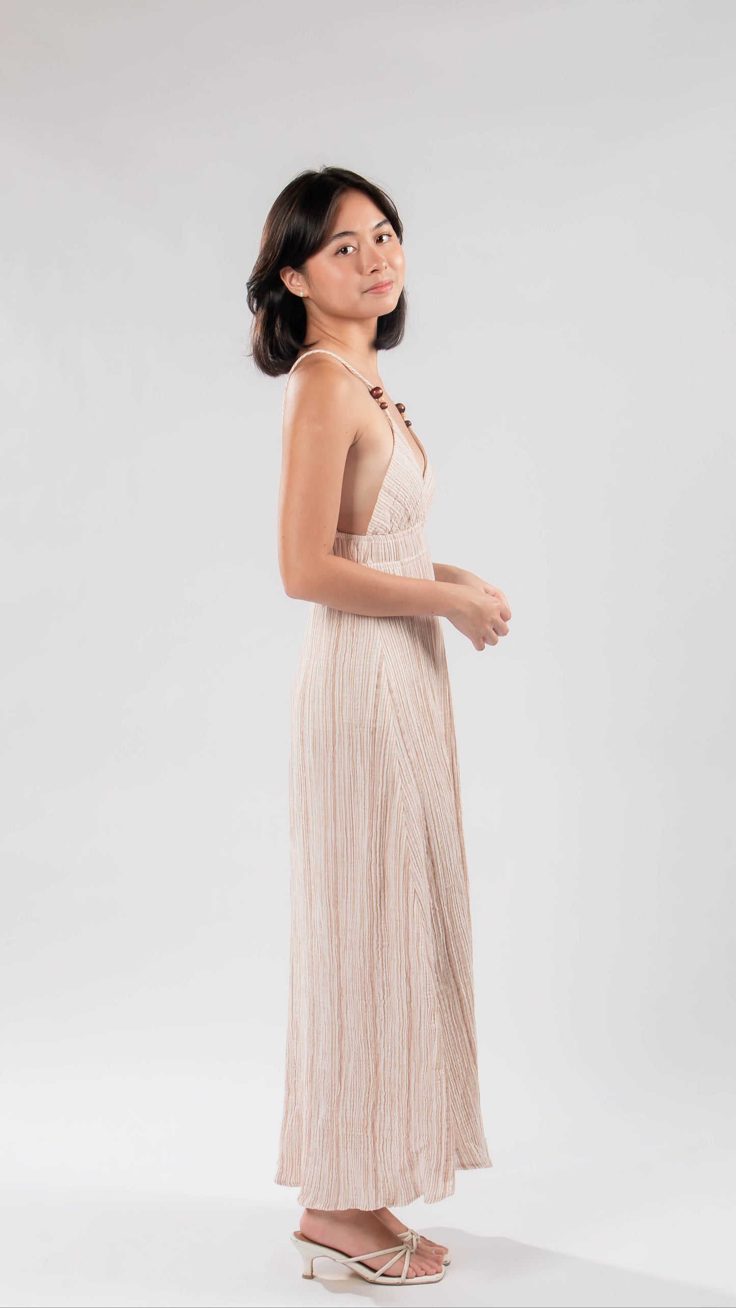 ZARA | Cotton striped maxi dress