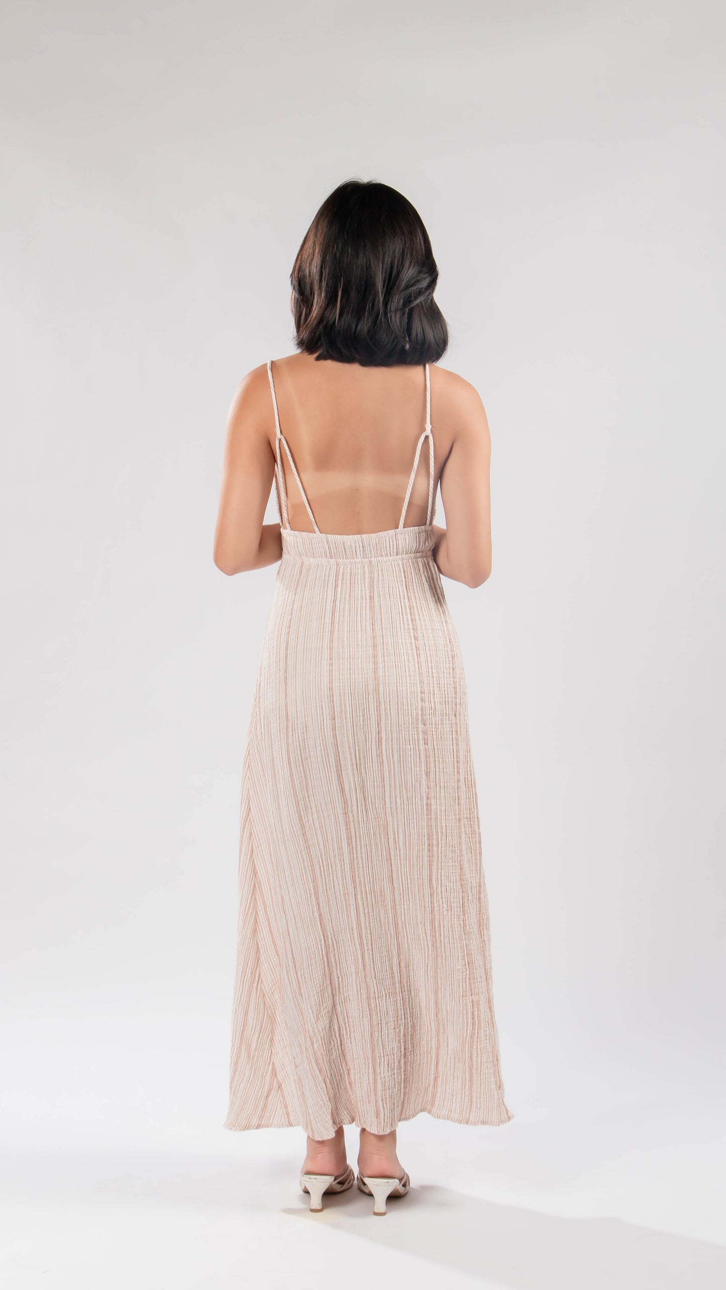 ZARA | Cotton striped maxi dress