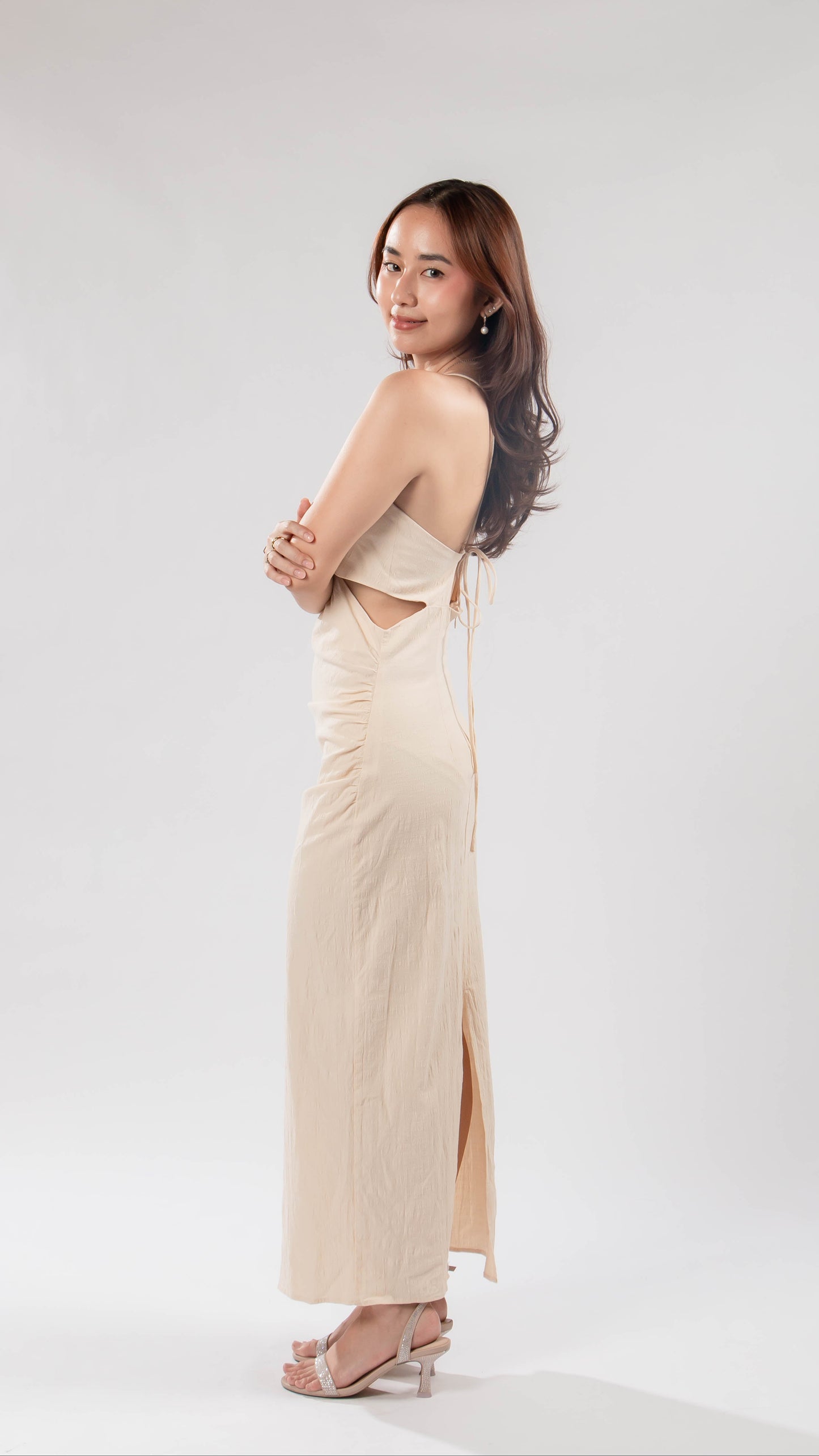ZARA | Rustic cutout midi dress